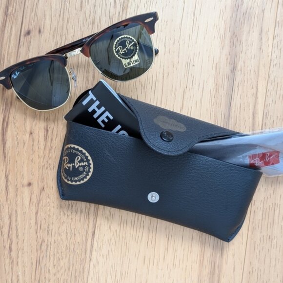 Ray-Ban Clubmaster Classic Sunglasses in Tortoise and Gold - Picture 1 of 6
